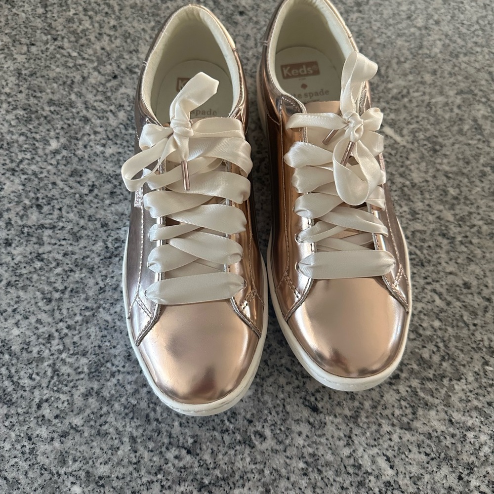 Kate Spade Rose Gold Metallic Sneakers